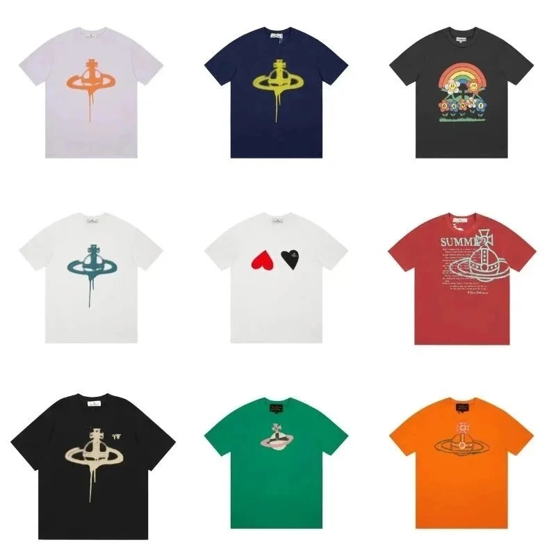 Vivienne Westwood Orb Logo Drip Effect T-Shirt - White Orange