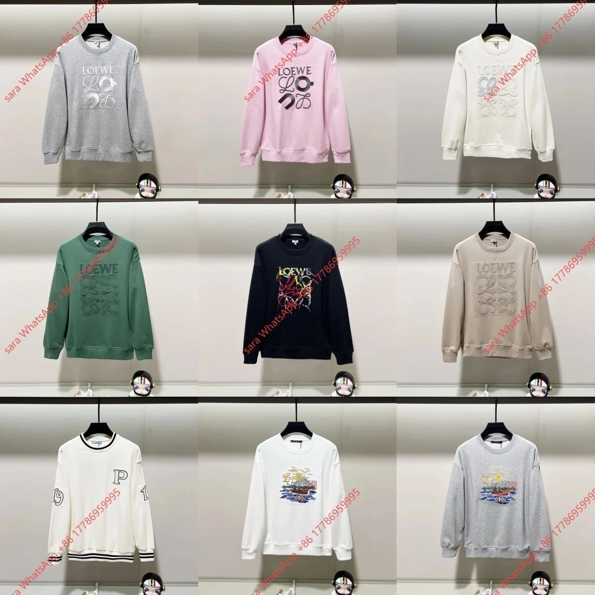 LOEWE Anagram Logo Embroidered Cotton Sweatshirt - Gray
