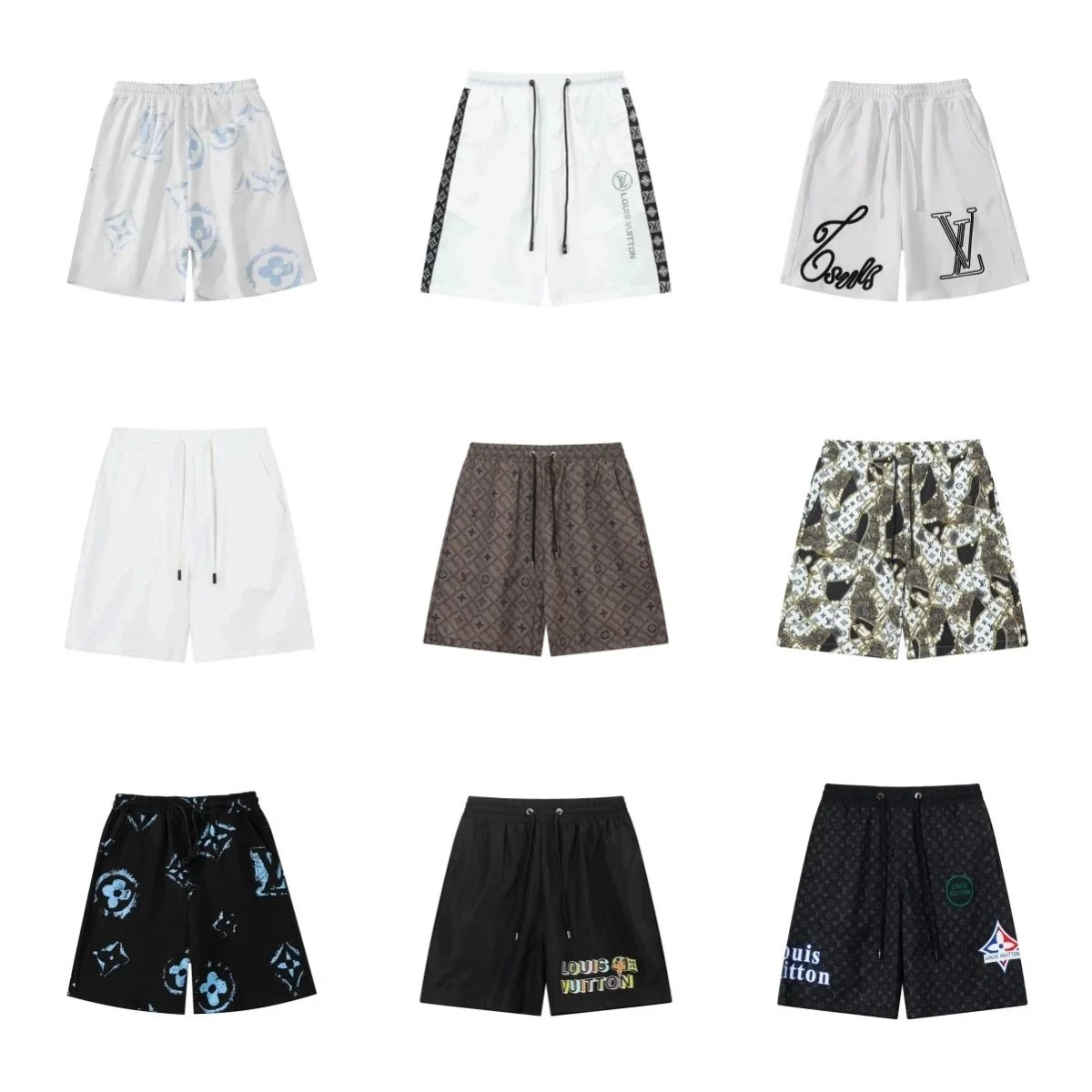 Louis Vuitton Monogram Print Swim Shorts - White Blue Pattern