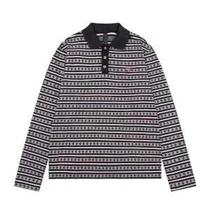 Tommy Hilfiger Fair Isle Pattern Long Sleeve Polo Shirt