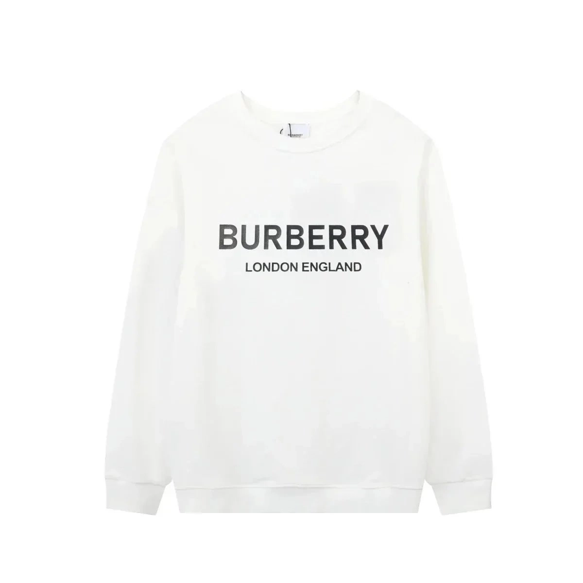 Burberry London England Logo Print White Crewneck Sweatshirt