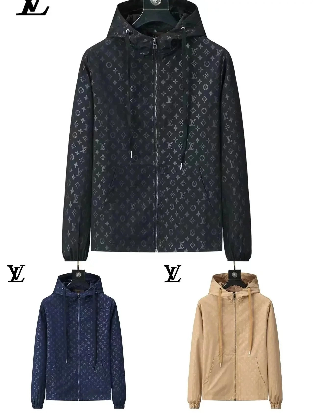 Louis Vuitton Monogram Print Hooded Windbreaker Jacket