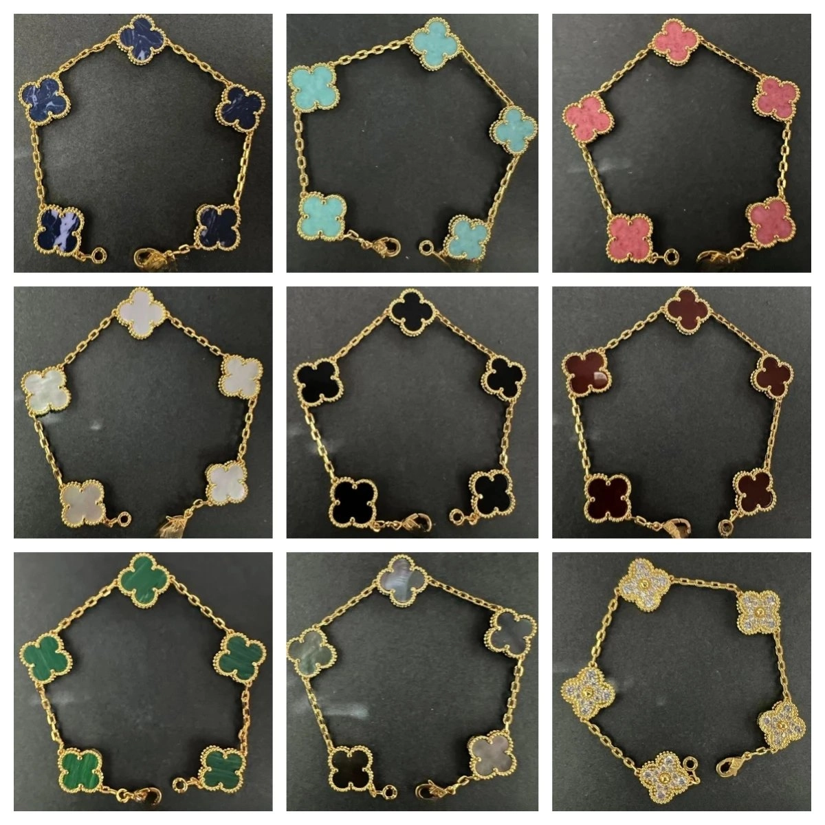 Van Cleef & Arpels Alhambra Bracelet with Five Motifs in Turquoise Enamel