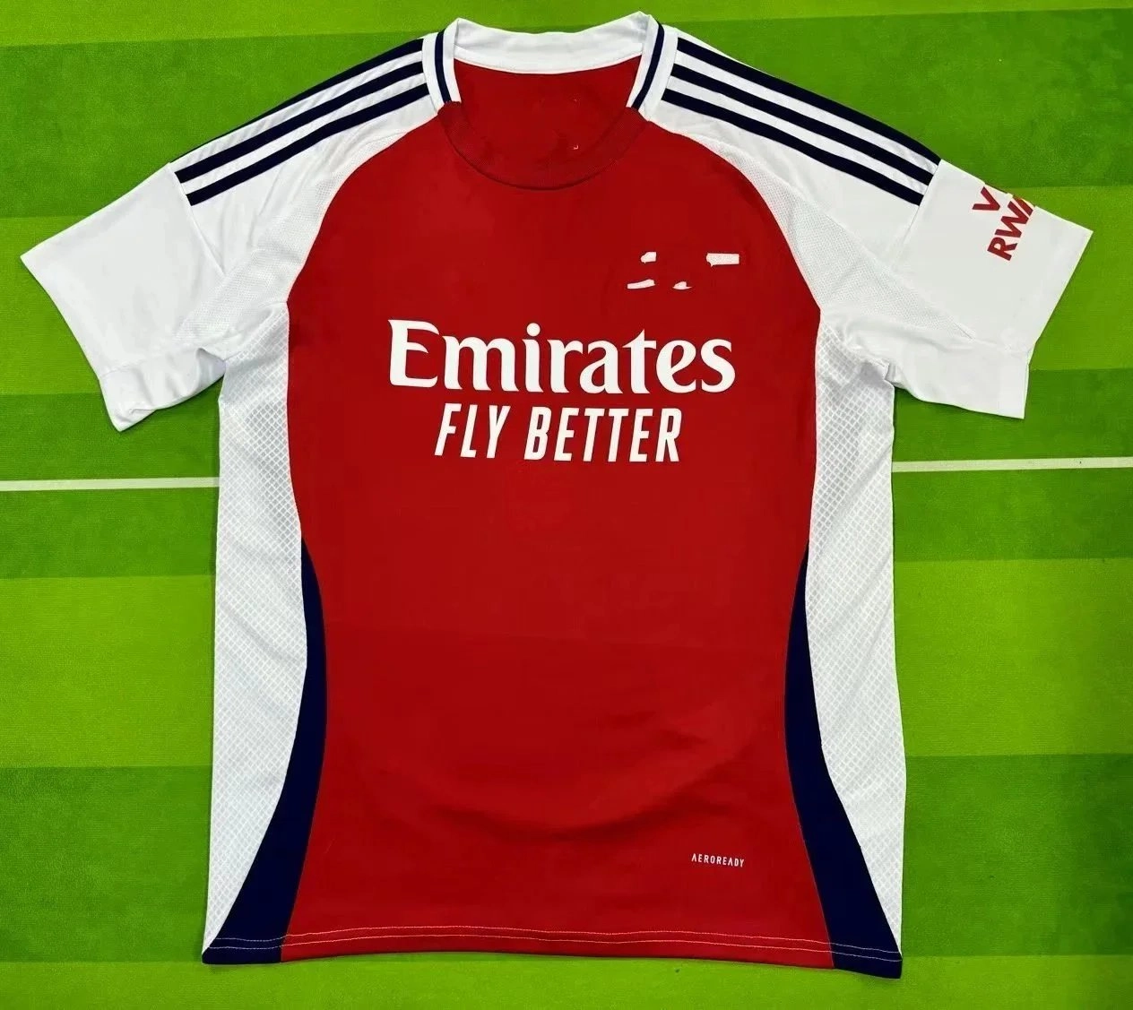 Arsenal FC 2023-24 Home Jersey Red White Navy Stripes