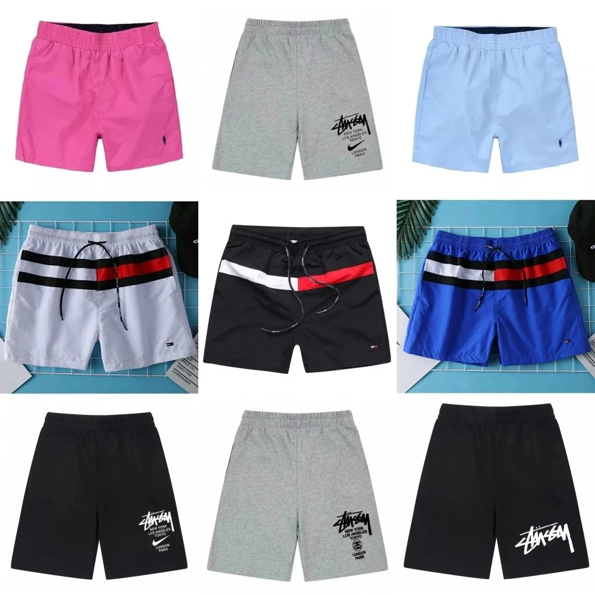 Stussy x Nike Collaboration Board Shorts - Black with Graphic Print