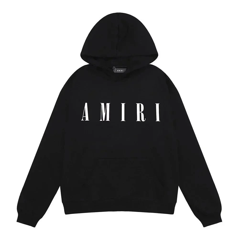 AMIRI Black Oversized Hoodie with Bold Logo Print