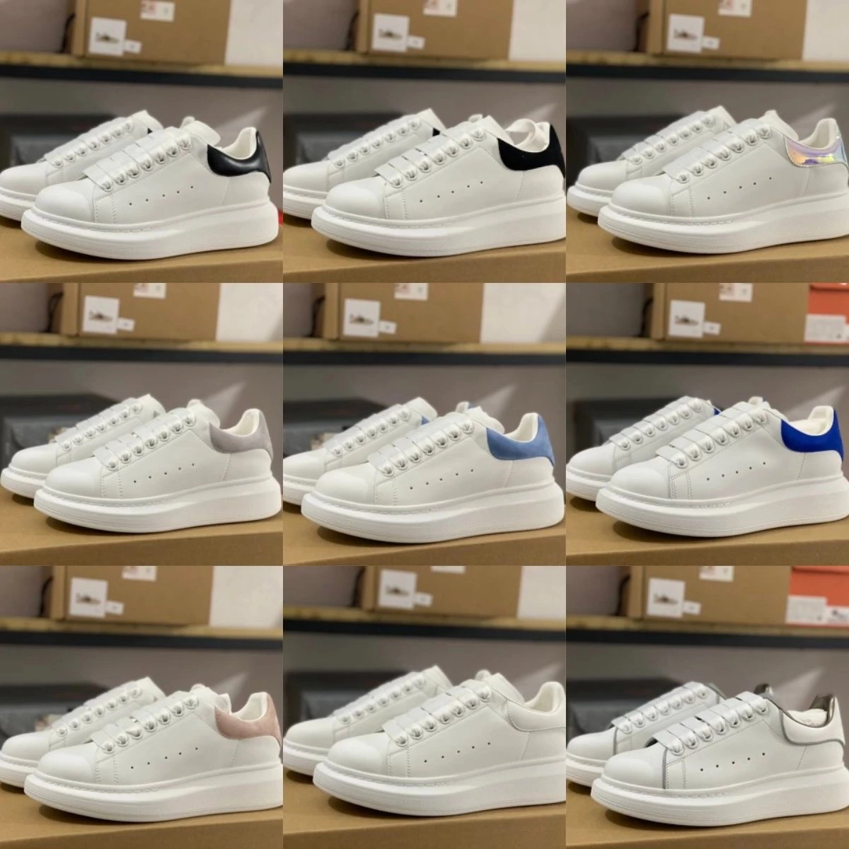 Alexander McQueen Oversized Sneaker White with Black Heel Tab