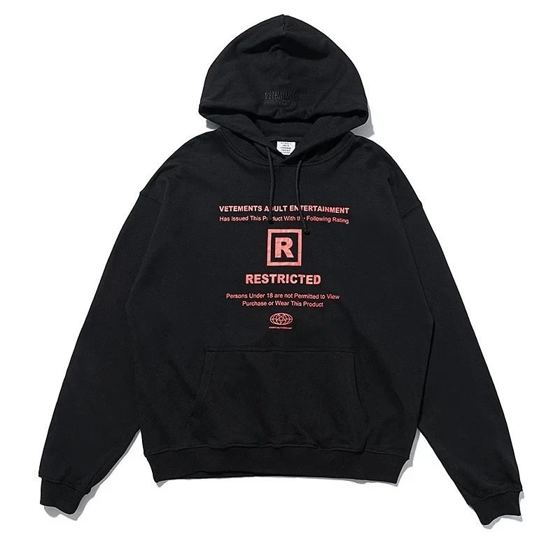 Vetements Restricted Hoodie Black Graphic Print