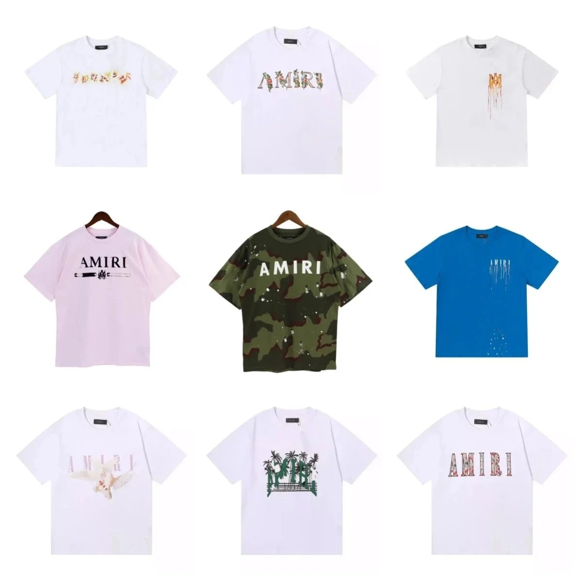 AMIRI Floral Embroidered Logo T-Shirt White