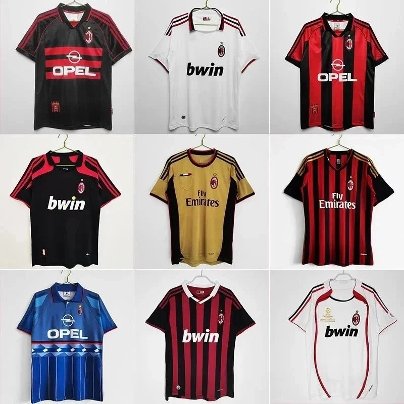 AC Milan 2000-01 Home Jersey Red-Black Stripes Opel Sponsor