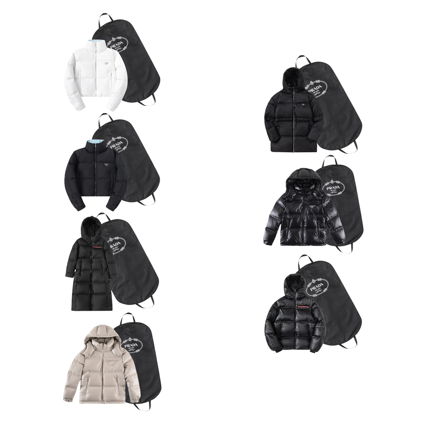 Prada Re-Nylon Puffer Jacket with Hood - Black Quilted Down Fill