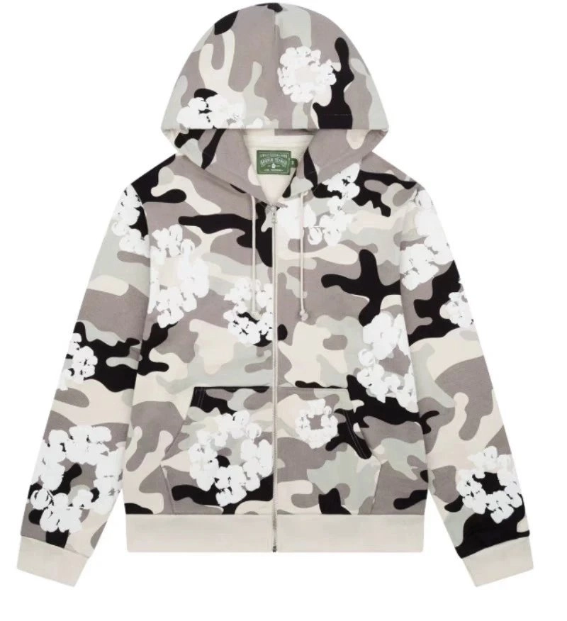 BAPE Camo Floral Zip-Up Hoodie Gray Black White