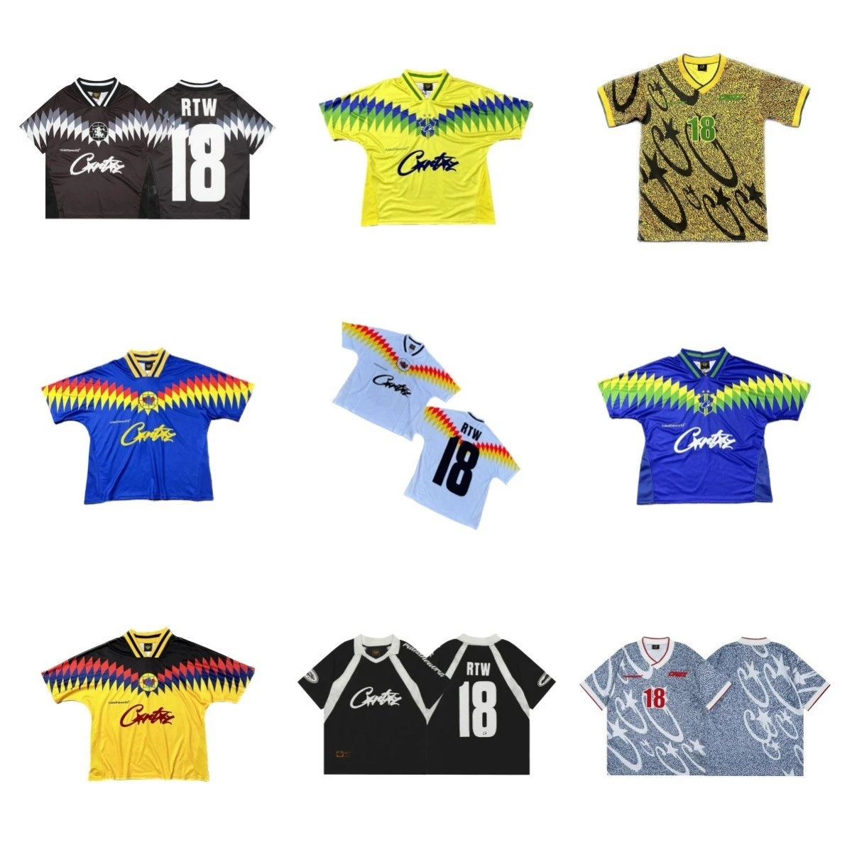 Cruzeiro 1990s Retro Jersey RTW 18 Black White Zigzag Pattern