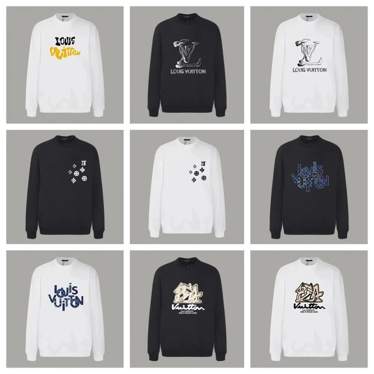 Louis Vuitton Monogram Graffiti Sweatshirt - White with Gold Script
