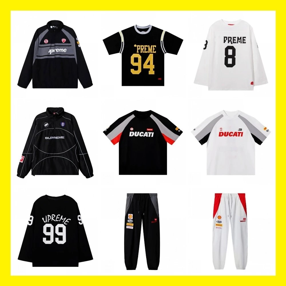 Supreme Ducati Racing Jersey Black Red Gray Short Sleeve