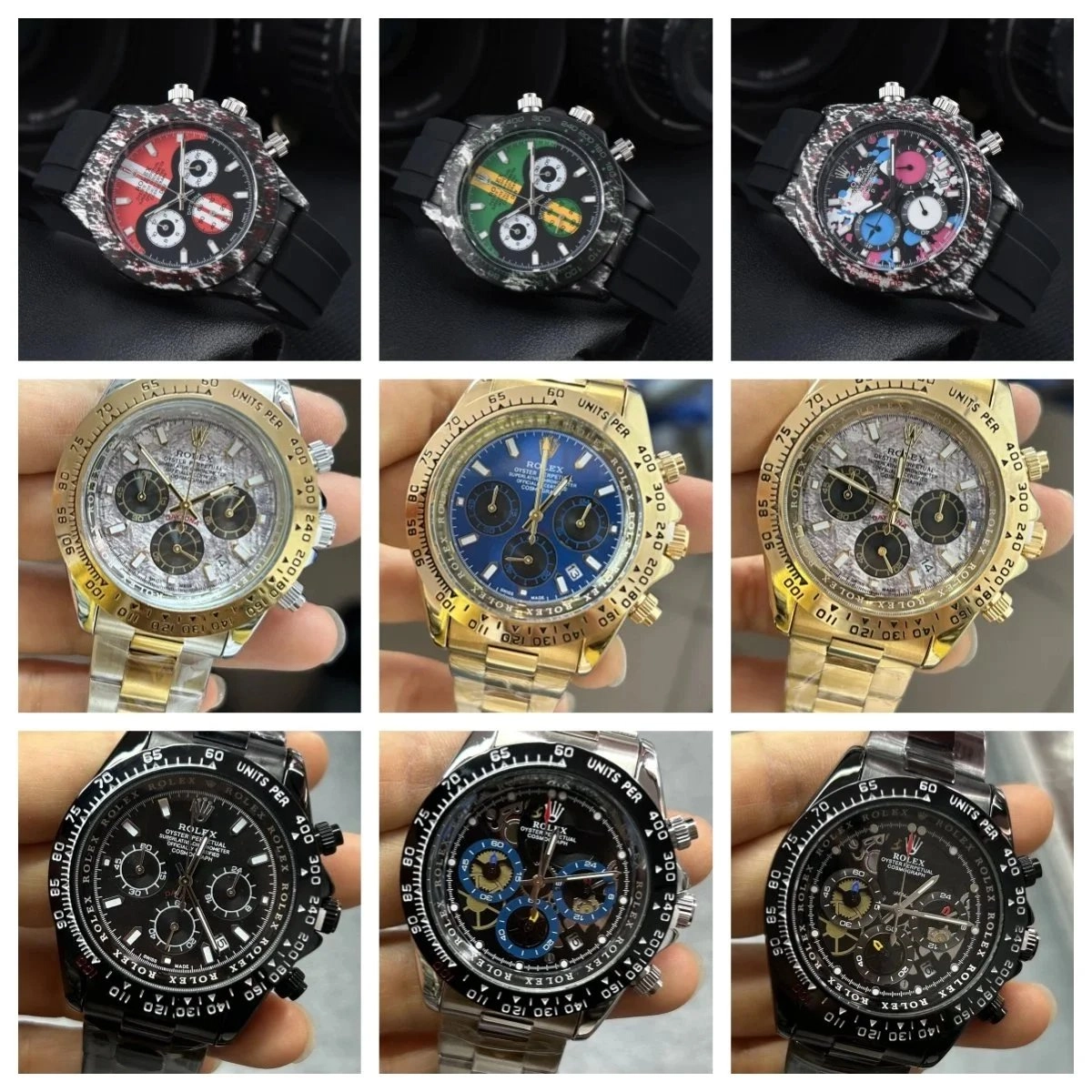 Rolex Daytona Chronograph with Custom Marble Case and Dial