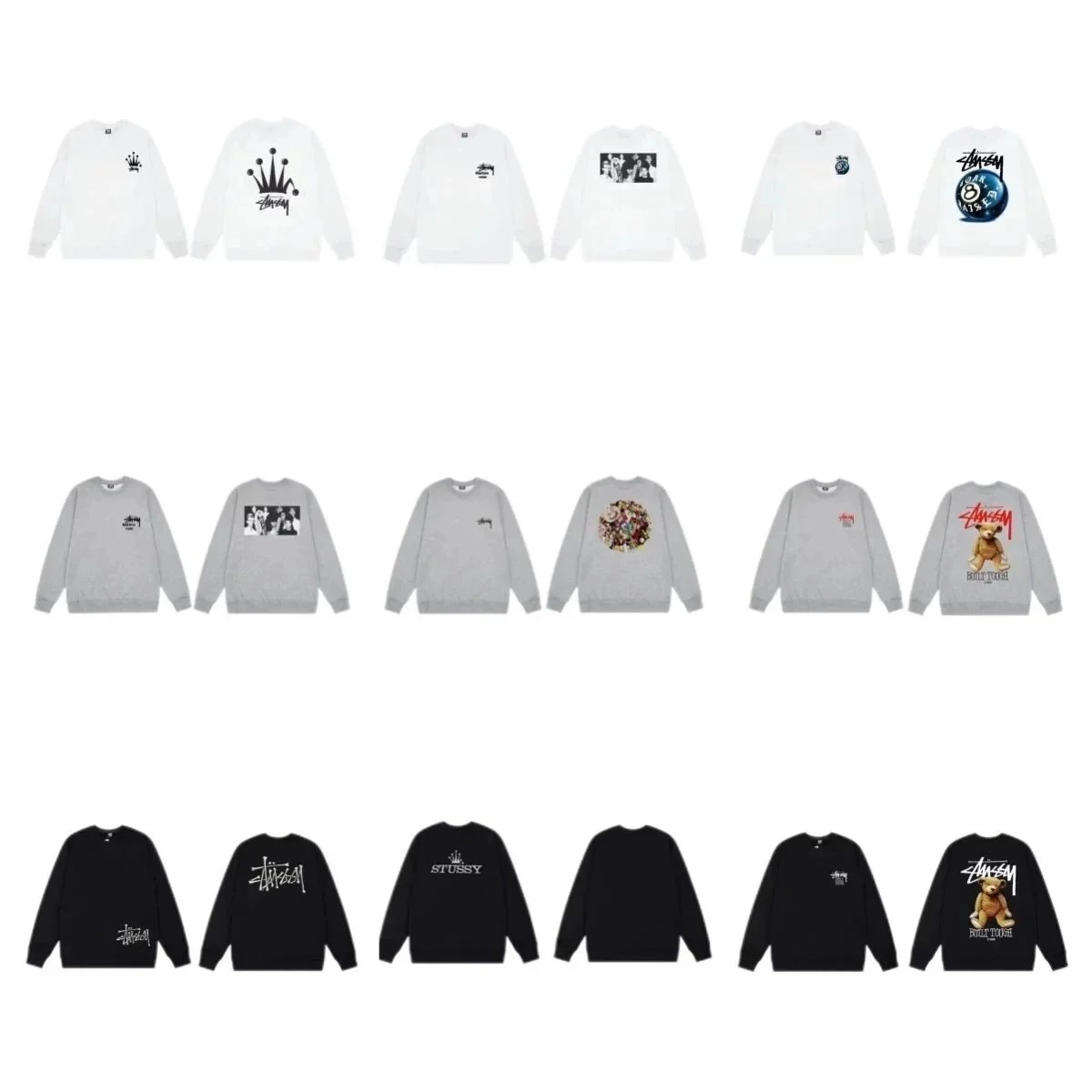 Stussy Crown Logo Crewneck Sweatshirt White