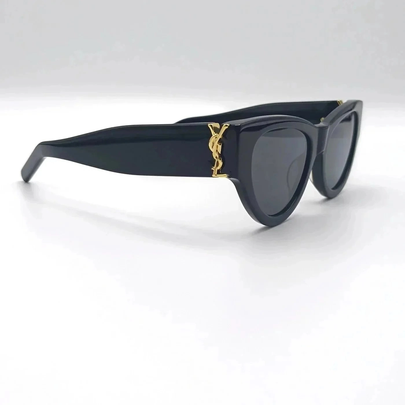 Saint Laurent SL 148 Cat-Eye Sunglasses Black Gold Monogram