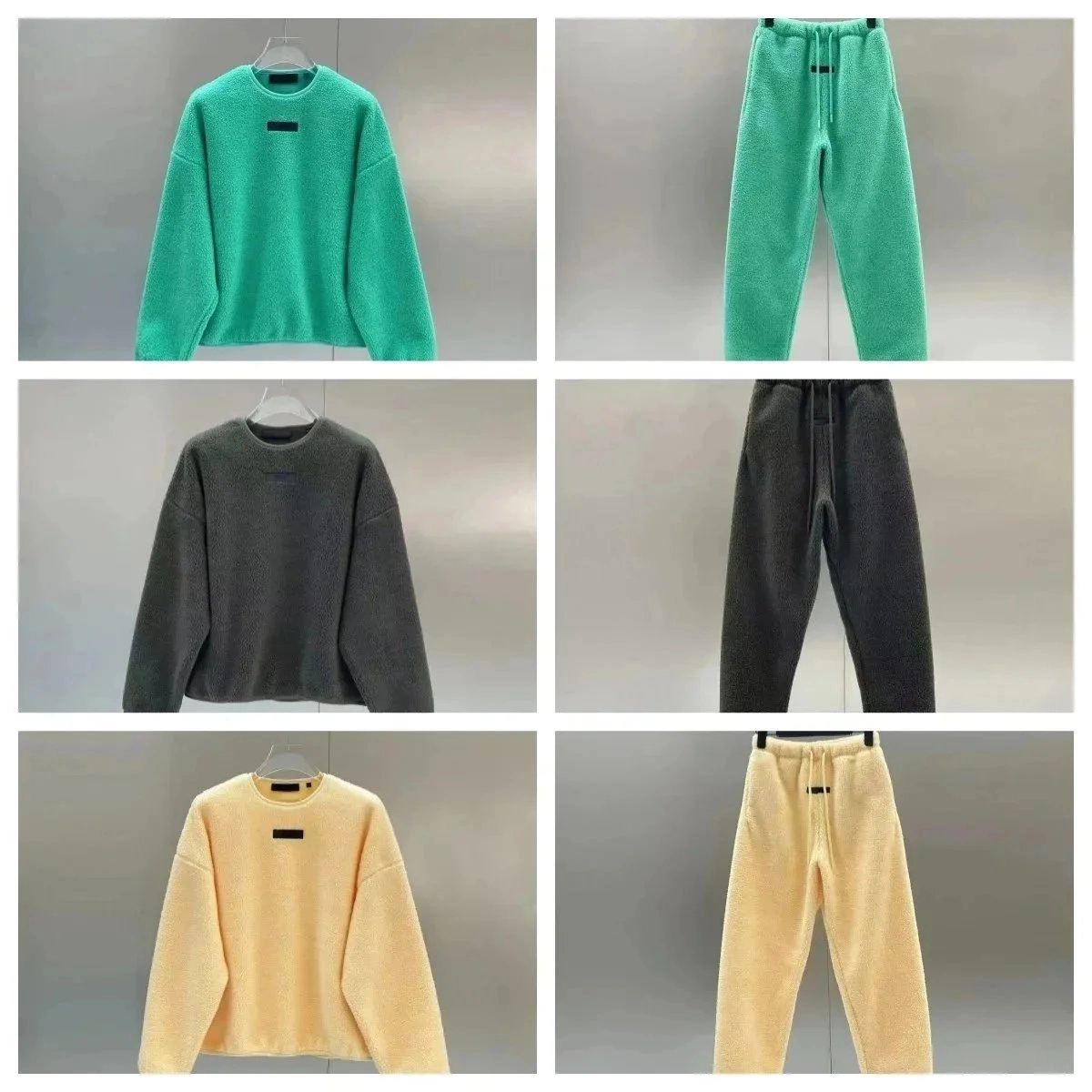 Fear of God Essentials Sherpa Fleece Crewneck Sweatshirt - Mint Green