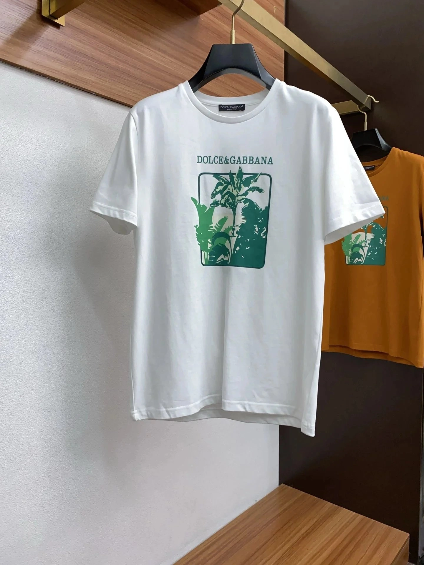 Dolce & Gabbana Tropical Print White Cotton T-Shirt