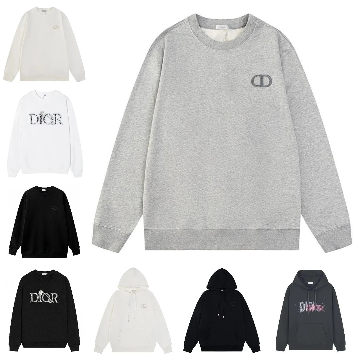 Dior Oblique Logo Crewneck Sweatshirt Heather Grey