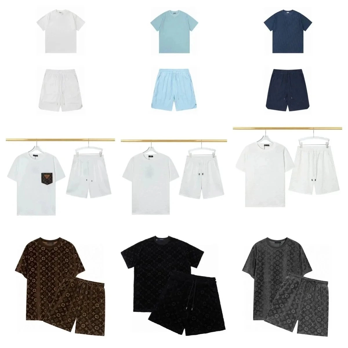 Louis Vuitton Monogram Velvet Short Set - Brown