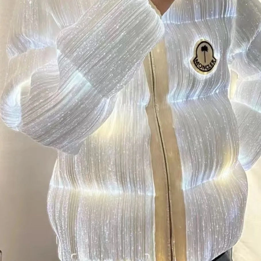 Moncler Fiber-Optic Light-Up Puffer Jacket - Iridescent White