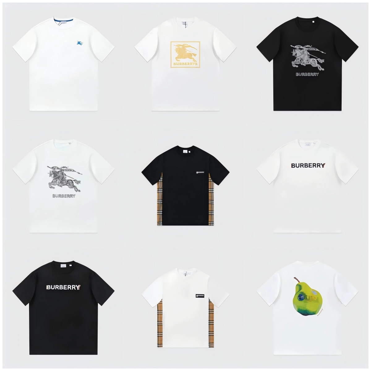 Burberry Knight Graphic T-Shirt White Black Gold Print
