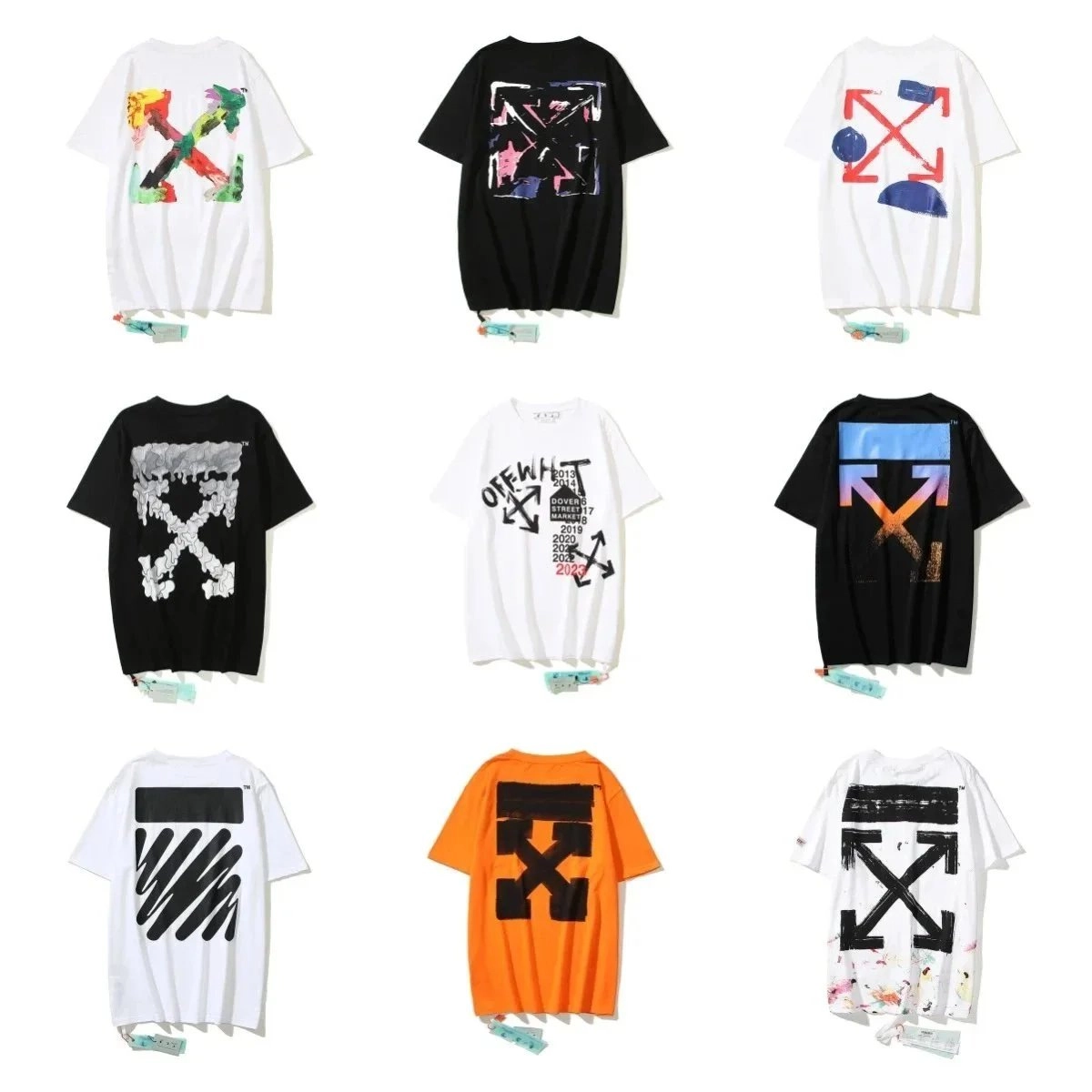 Off-White Diag Arrow Graphic T-Shirt White Abstract Print