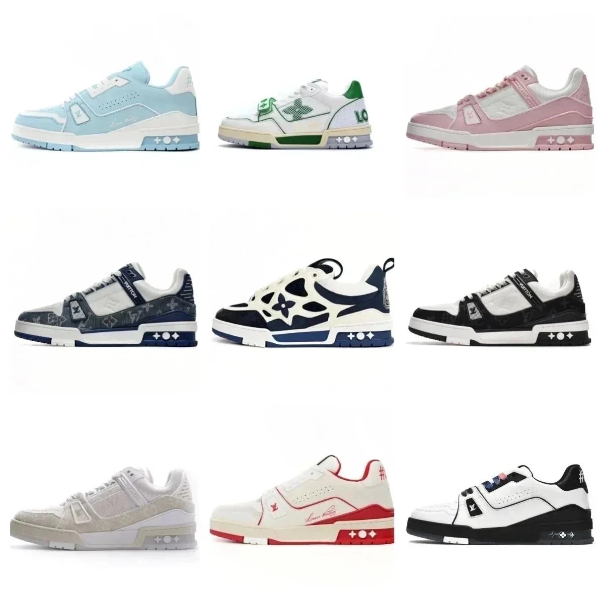 Louis Vuitton Trainer Low Monogram Pastel Blue Sneaker