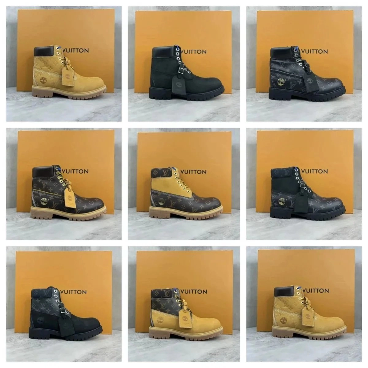 Louis Vuitton Timberland 6-Inch Boot Monogram Canvas Tan Black