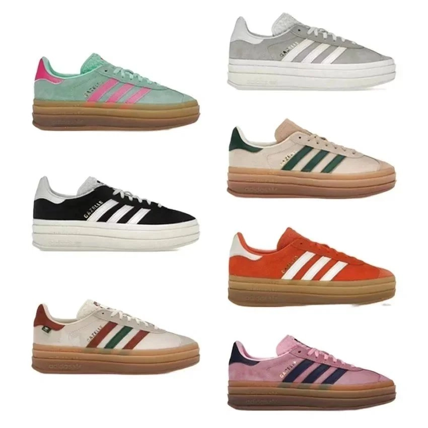 Adidas Gazelle Platform Sneakers Multicolor Retro Gum Sole