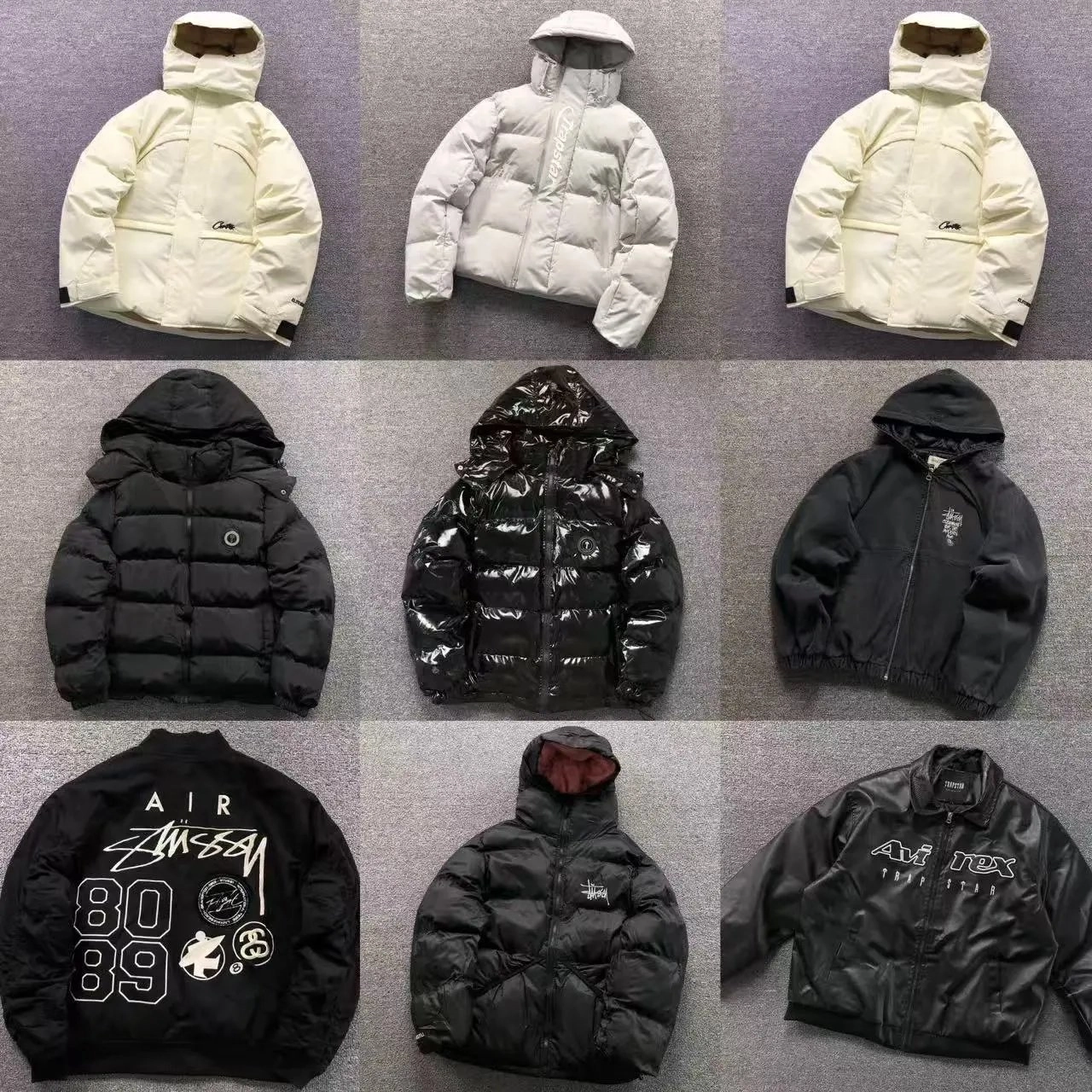 St&uuml;ssy Air 80-89 Graphic Puffer Jacket Black