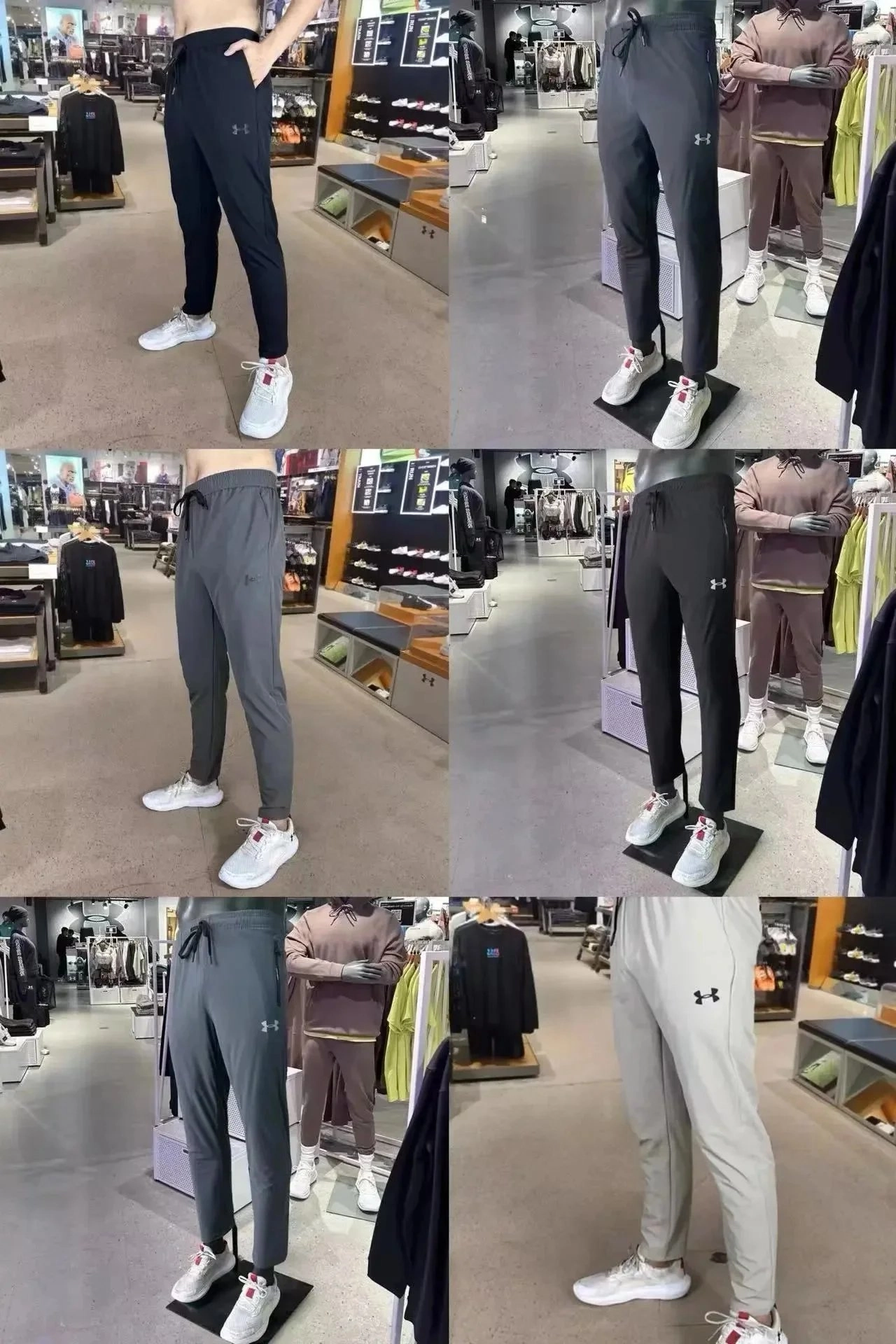 Under Armour Tech Jogger Pants - Black Gray Light Gray