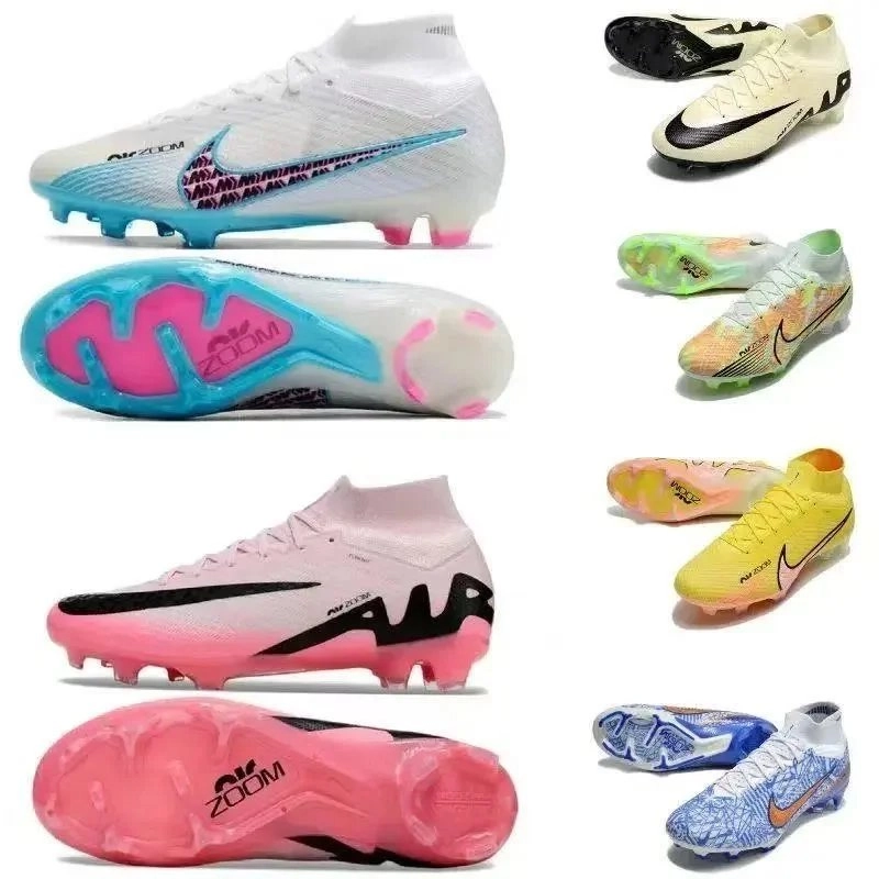 Nike Mercurial Superfly IX Elite FG Soccer Cleats - White Pink Blue Zoom