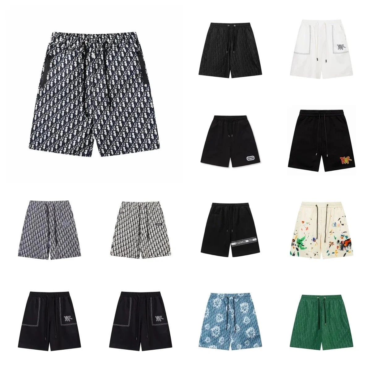 Dior Oblique Print Swim Shorts - Navy White Monogram Pattern