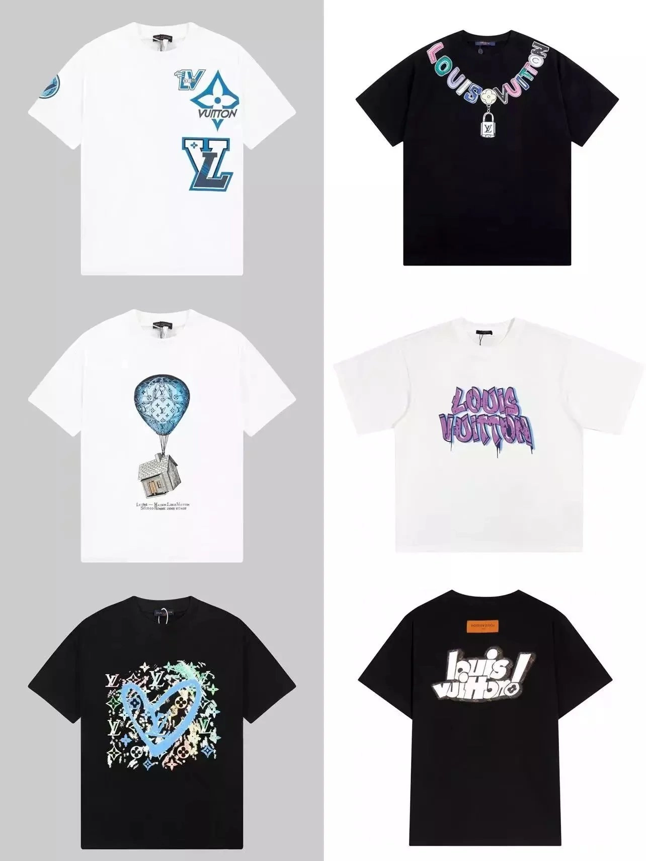 Louis Vuitton Monogram Hot Air Balloon Print White T-Shirt