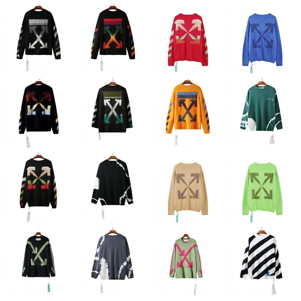 Off-White Diag Arrow Knit Sweater - Black Multicolor Pattern