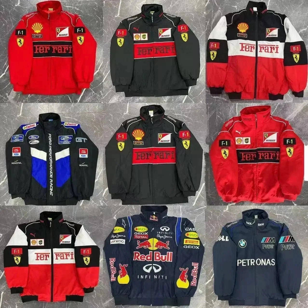 Ferrari F1 Team Racing Jacket Red Shell OMP Sponsor Patch