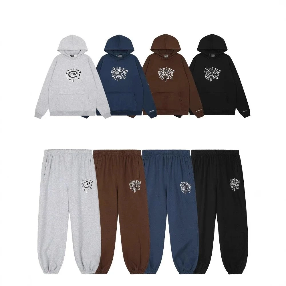 C2H4 Sunburst Logo Hoodie and Jogger Set - 4 Color Options
