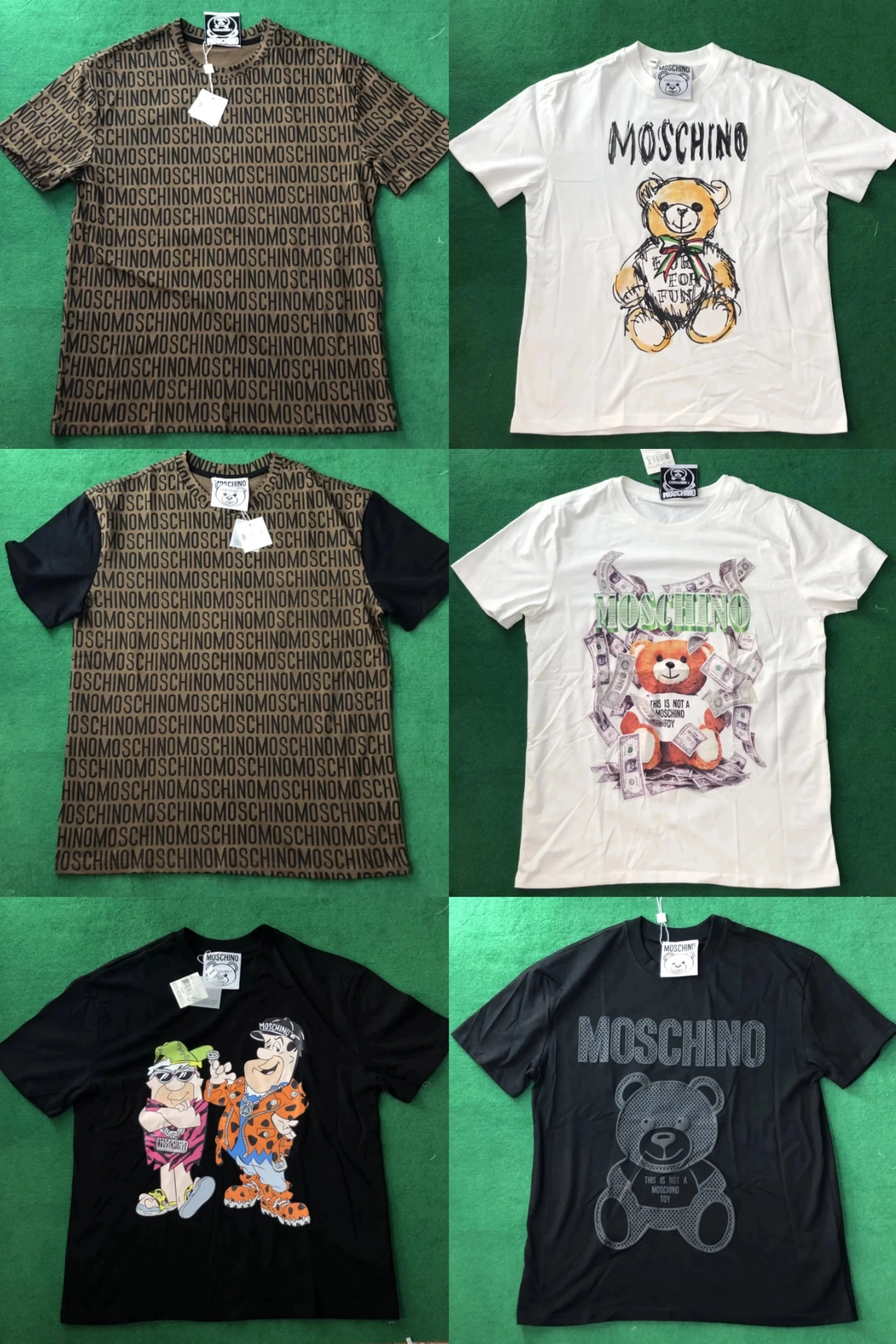 MOSCHINO Teddy Bear Graphic Print White T-Shirt with Bow