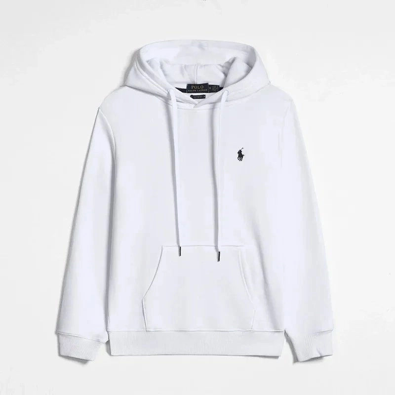Polo Ralph Lauren Classic White Hoodie with Embroidered Pony Logo