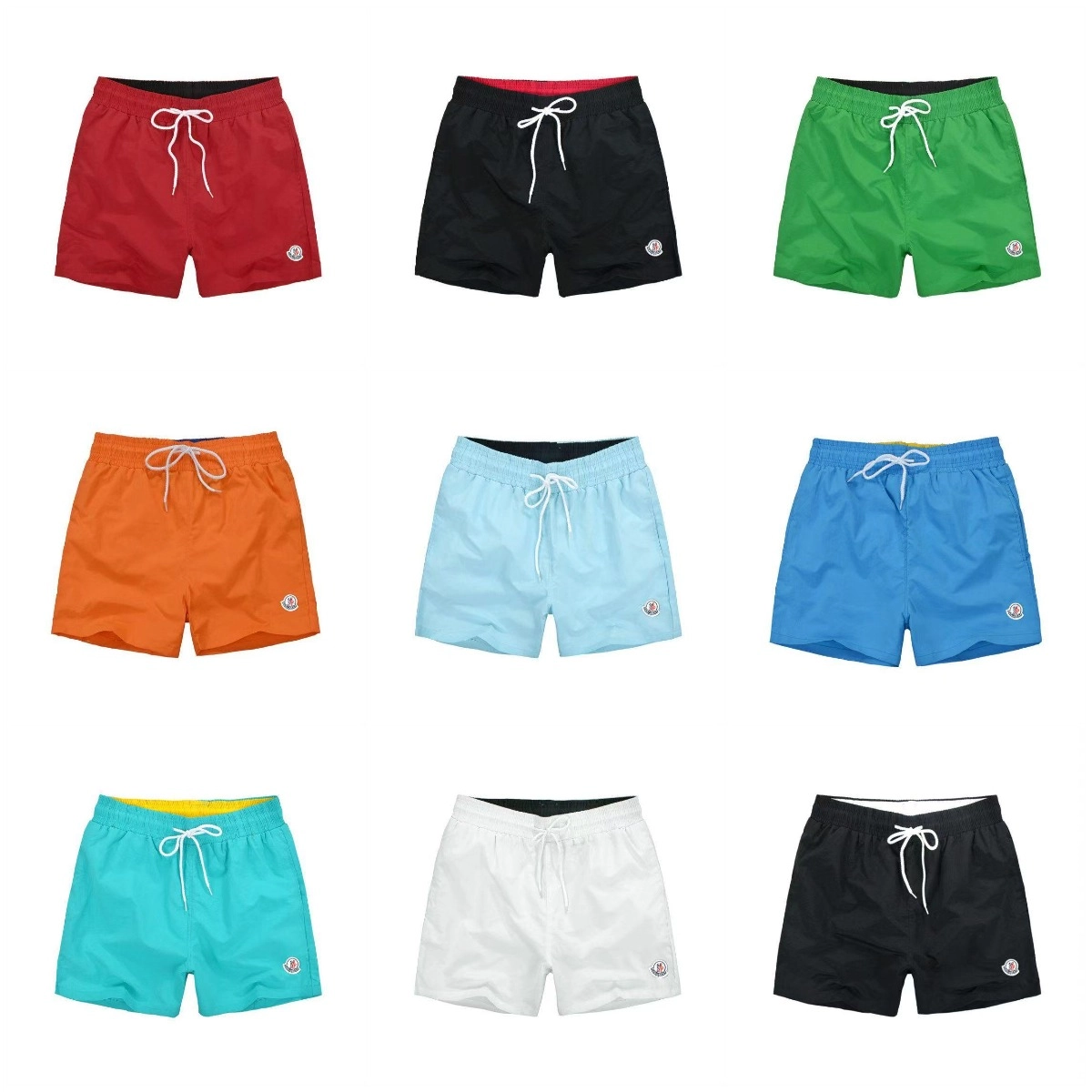 Moncler Classic Swim Trunks - Red with Contrasting Waistband