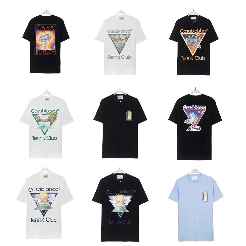 Casablanca Tennis Club Triangle Graphic T-Shirt Black