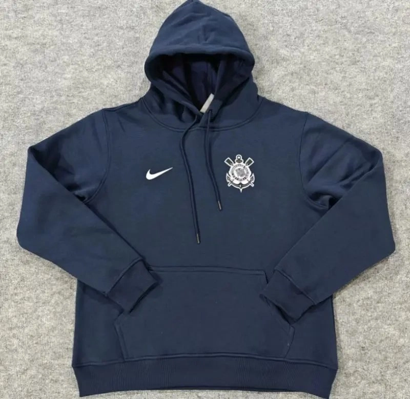 Nike Corinthians Club Hoodie - Navy Blue with Embroidered Crest