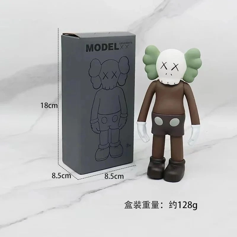 KAWS Companion Brown Figure with Green Ears and White Skull Face