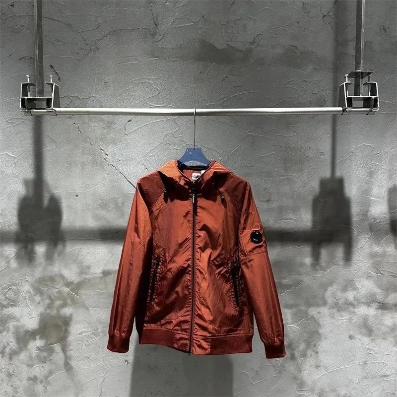 C.P. Company Lens Hooded Jacket - Burnt Orange Technical Fabric