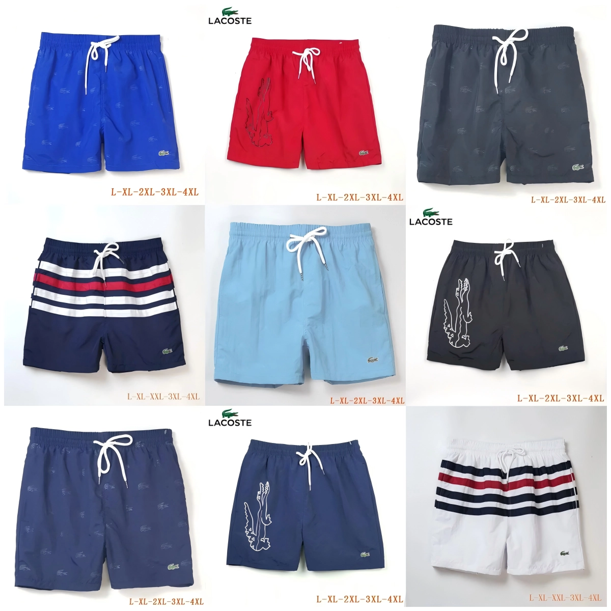 Lacoste Men's Crocodile Print Swim Trunks - Royal Blue