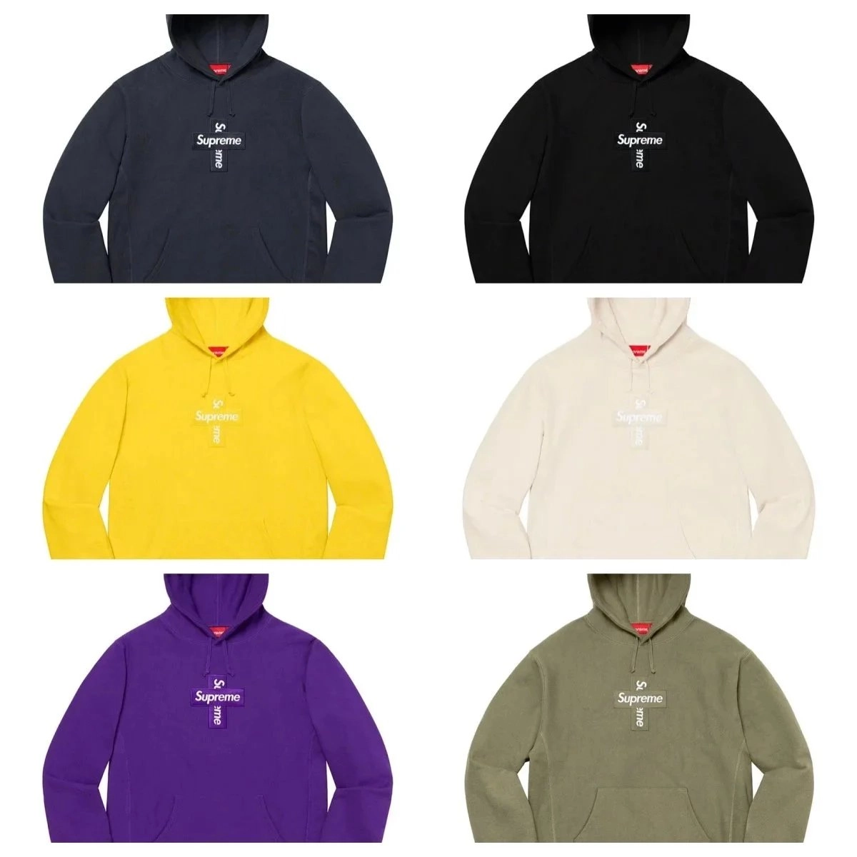 Supreme Cross Box Logo Hooded Sweatshirt Navy Blue