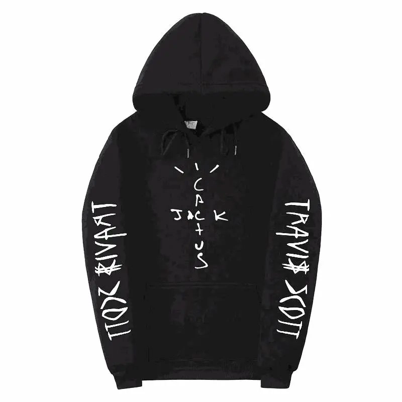 Travis Scott Cactus Jack Black Hoodie with Sleeve Graffiti